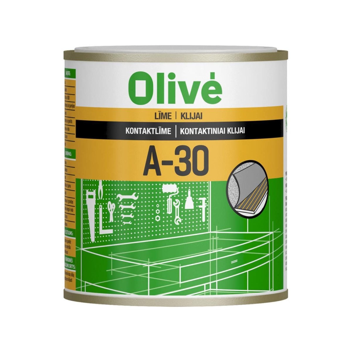 Olive Augstas kvalitātes kontaklīme uz polihloroprēna un reaktīvo sveķu bāzes A-30 brūna125ml