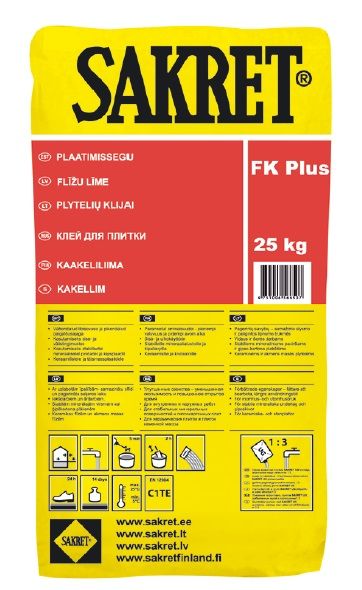 Sakret FK Plus - Flīžu līme, klase C1TE