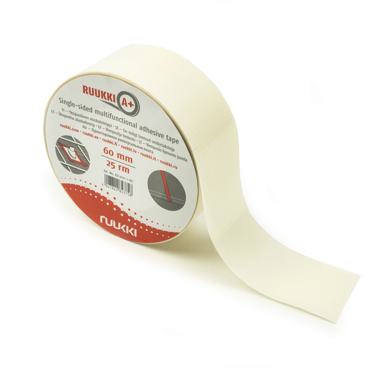 Ruukki A+ Vienpusējā caurspīdīga līmlenta, 60mm x 25m