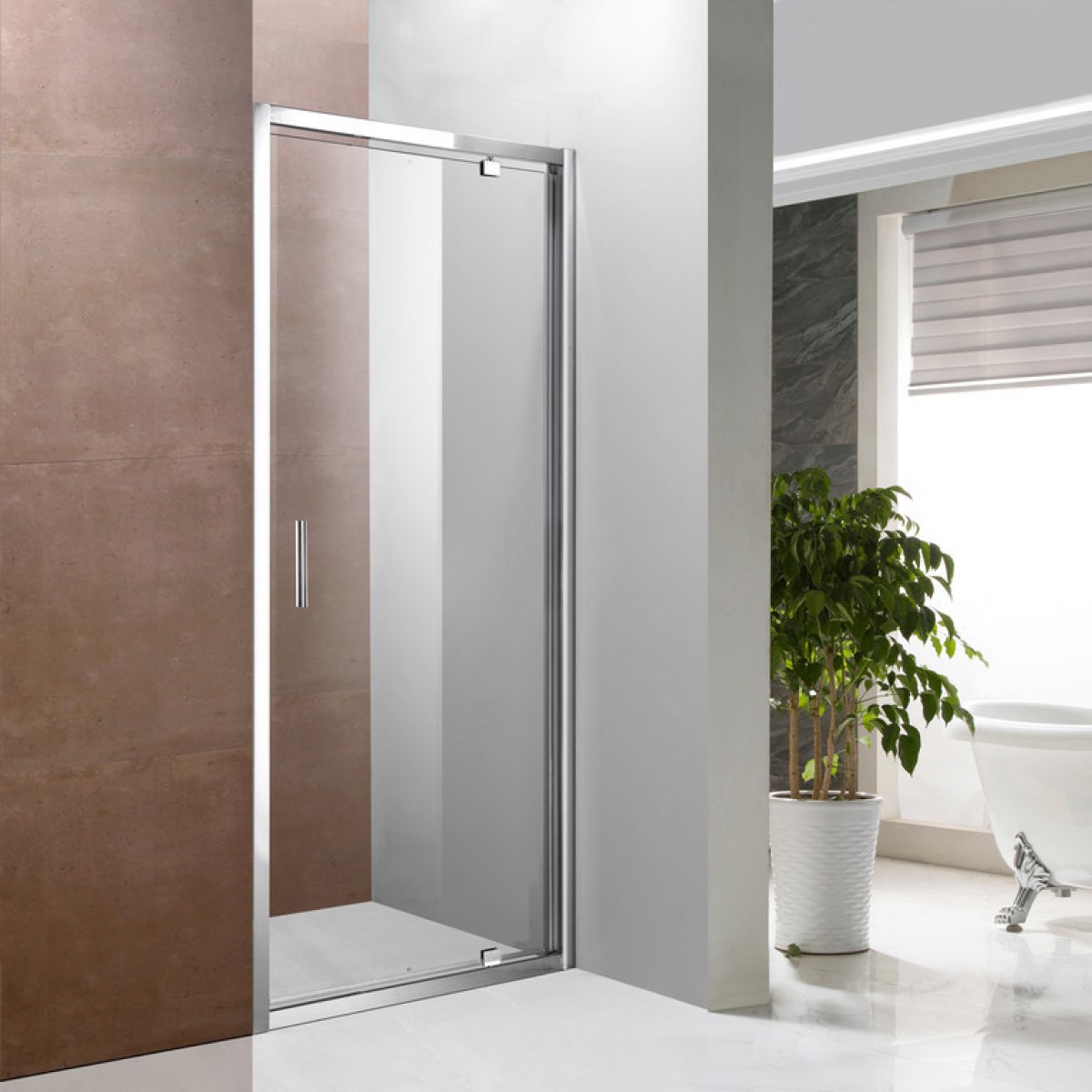 Vento Napoli Dušas durvis, hromēts profils, caurspīdīgs Easy clean stikls