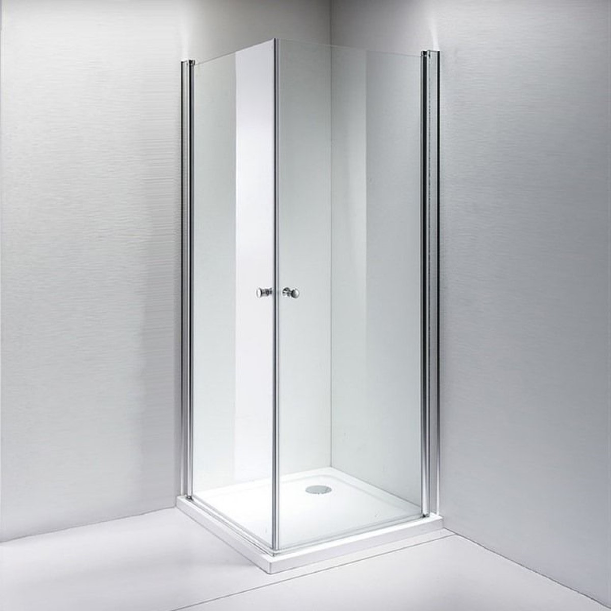 Vento Napoli Kvadrāta dušas kabīne bez paliktņa, hromēts profils, caurspīdīgi Easy clean stikli