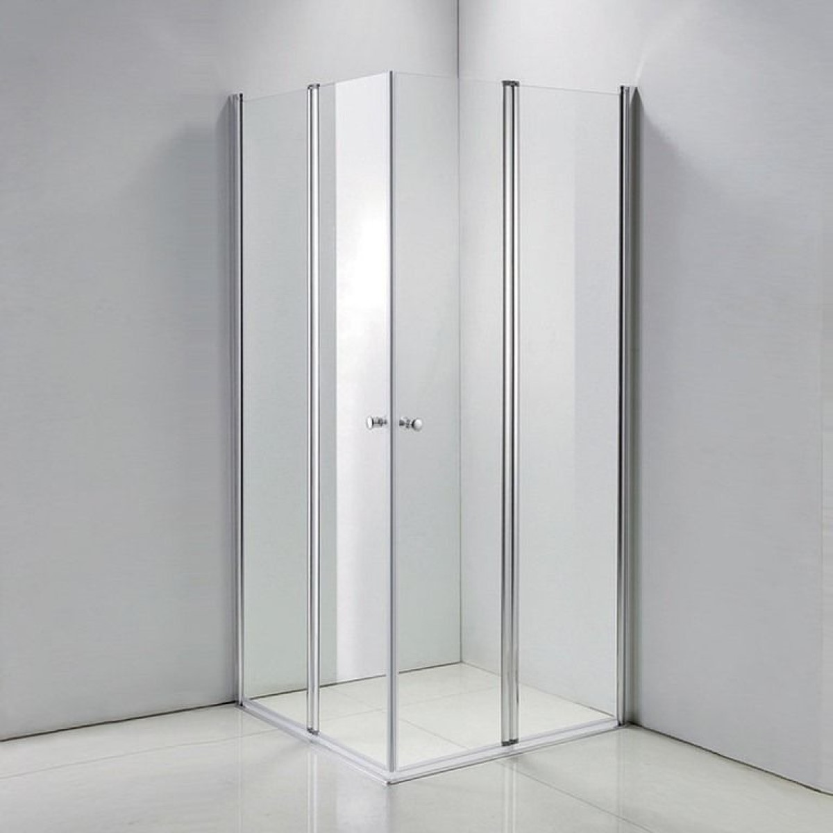 Vento Prato Kvadrāta dušas kabīne bez paliktņa, hromēts profils, caurspīdīgi Easy clean stikli