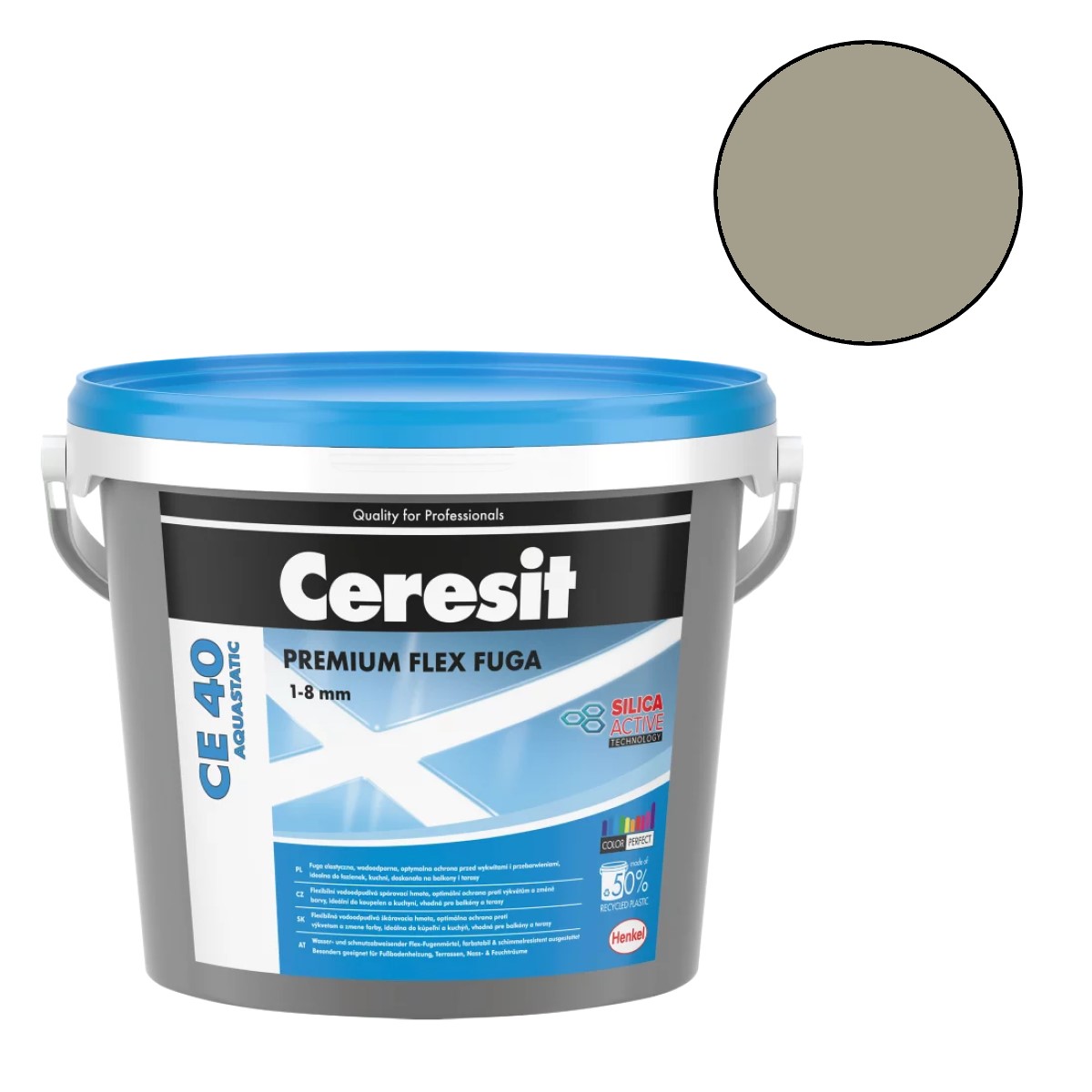 Ceresit CE 40 Elastīgs flīžu šuvotājs, cementa pelēks (12), 2kg