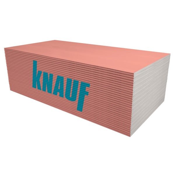 Knauf Red (GKF) ugunsdrošs reģipsis (ģipškartons) 12,5x1200x2600mm
