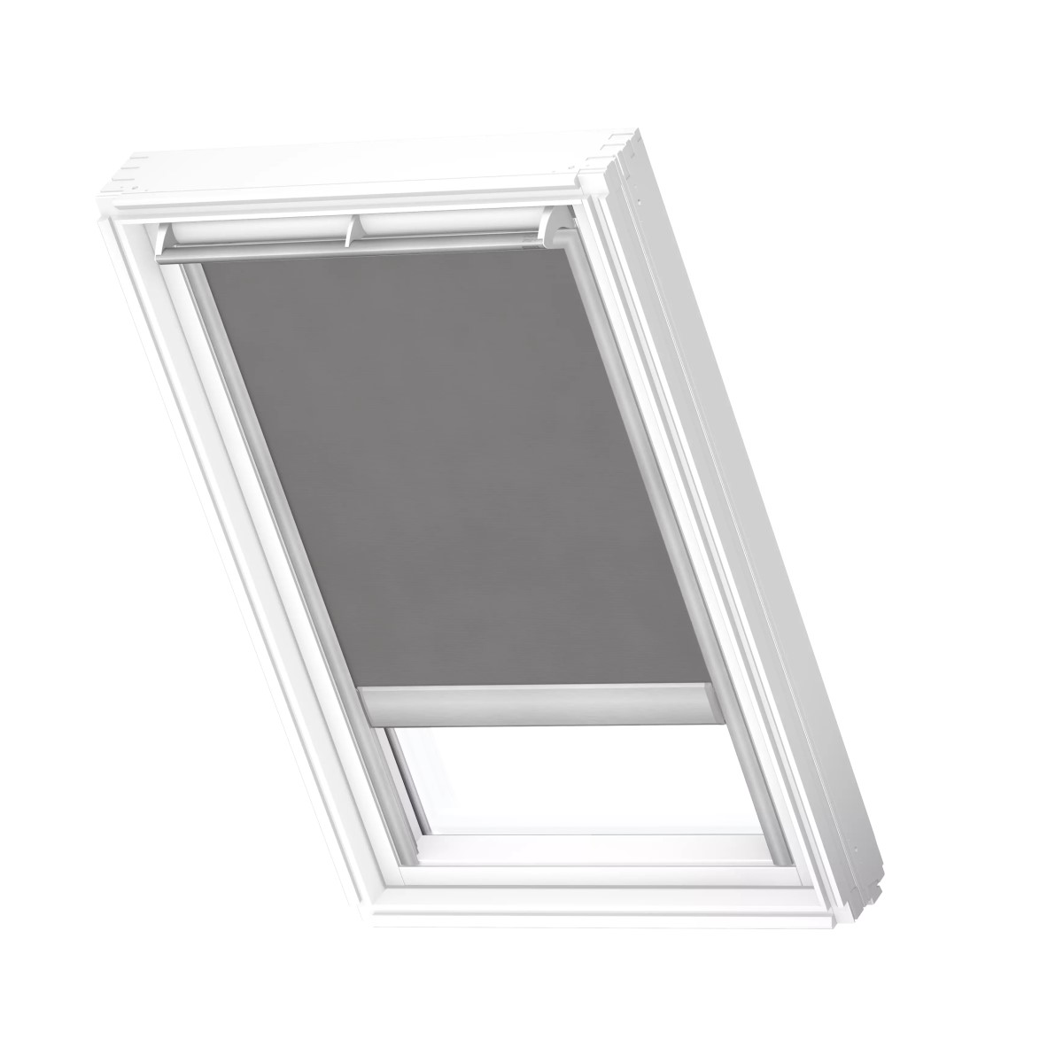 Velux RSL Jumta logu ruļļveida žalūzijas ar solāro vadību, ar alumīnija sliedēm, FK06, 66x118cm, pelēkas