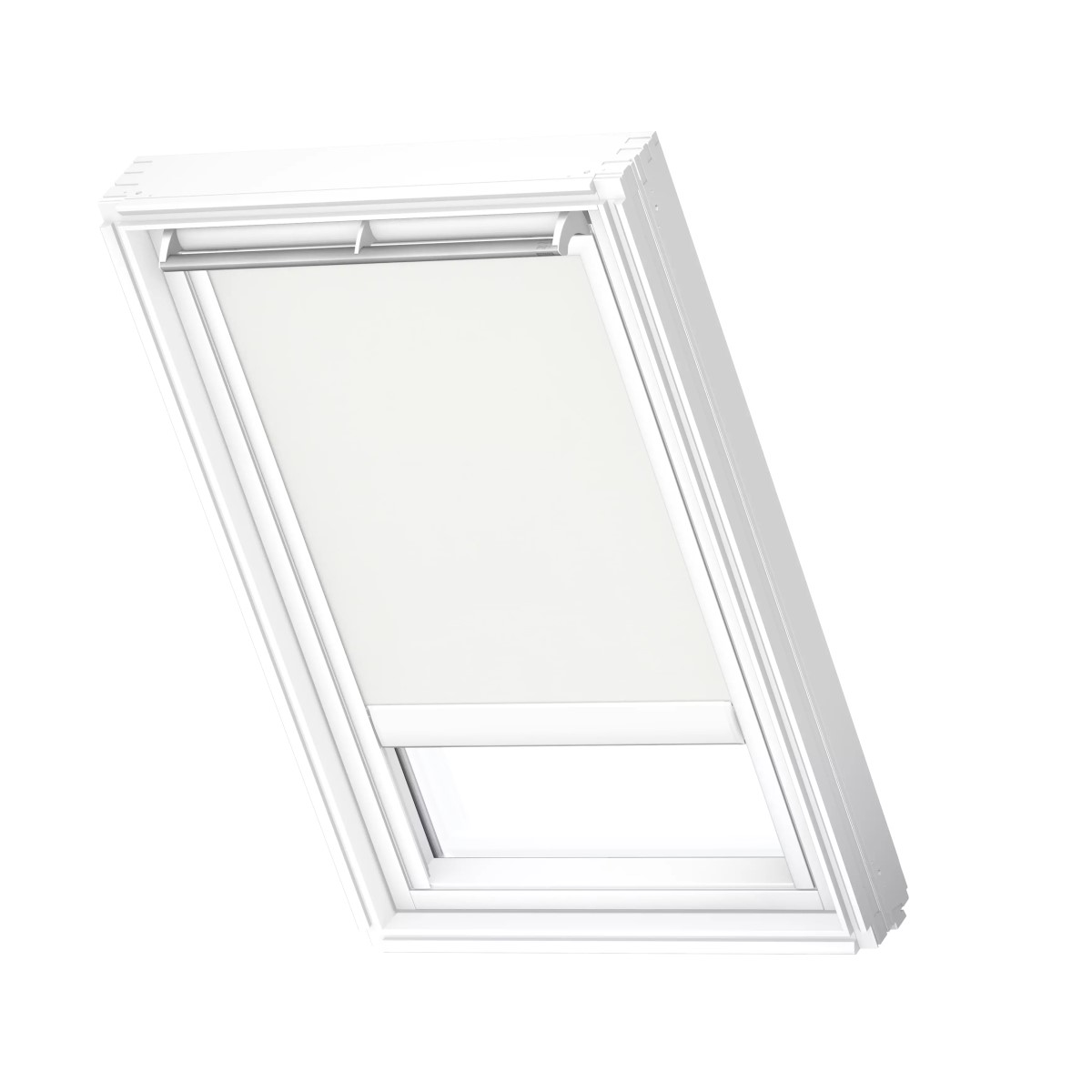 Velux RSL Jumta logu ruļļveida žalūzijas ar solāro vadību, ar baltām sliedēm