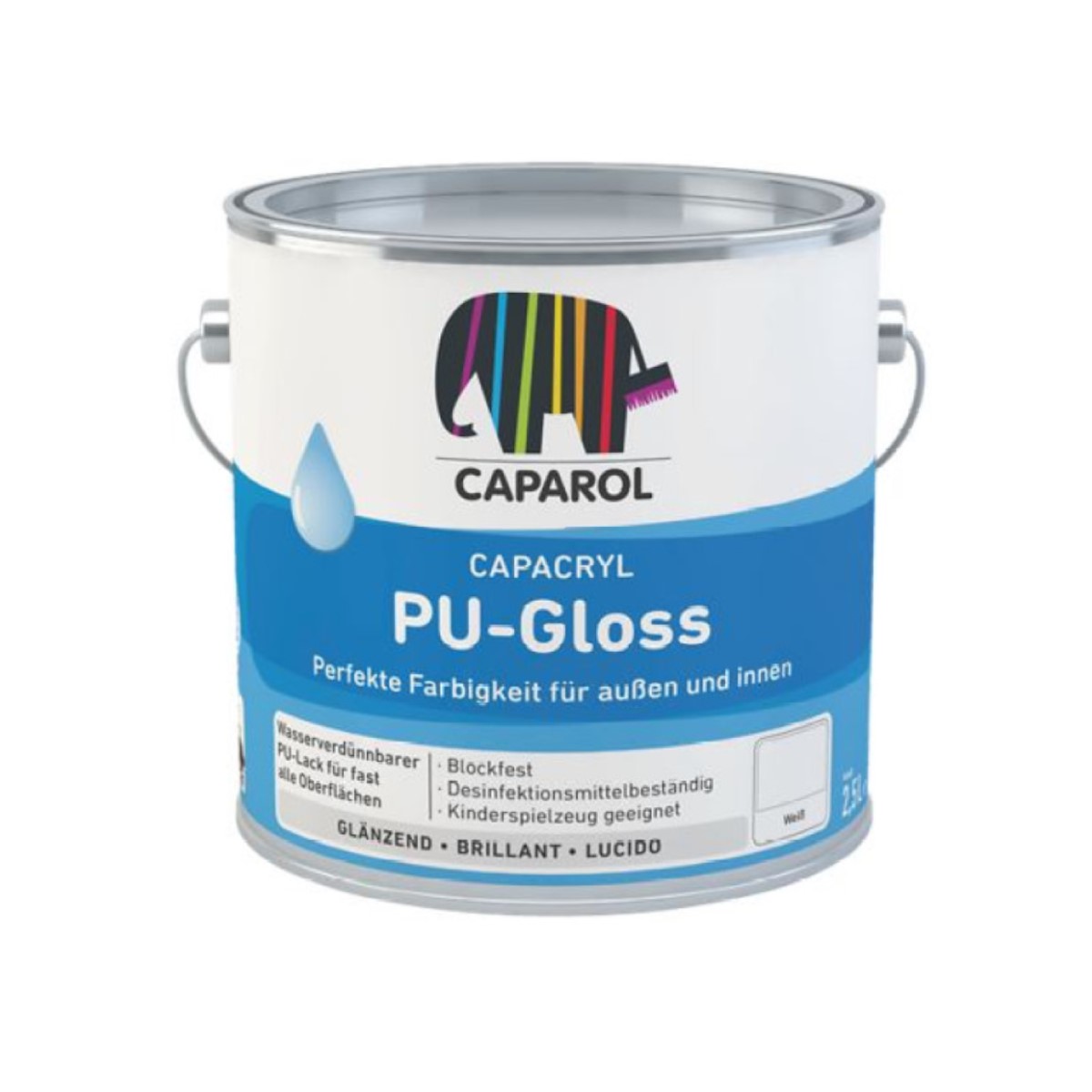 Caparol Capacryl PU-Gloss Augstvērtīga poliuretāna-akrila krāsa furnitūrai, spīdīga