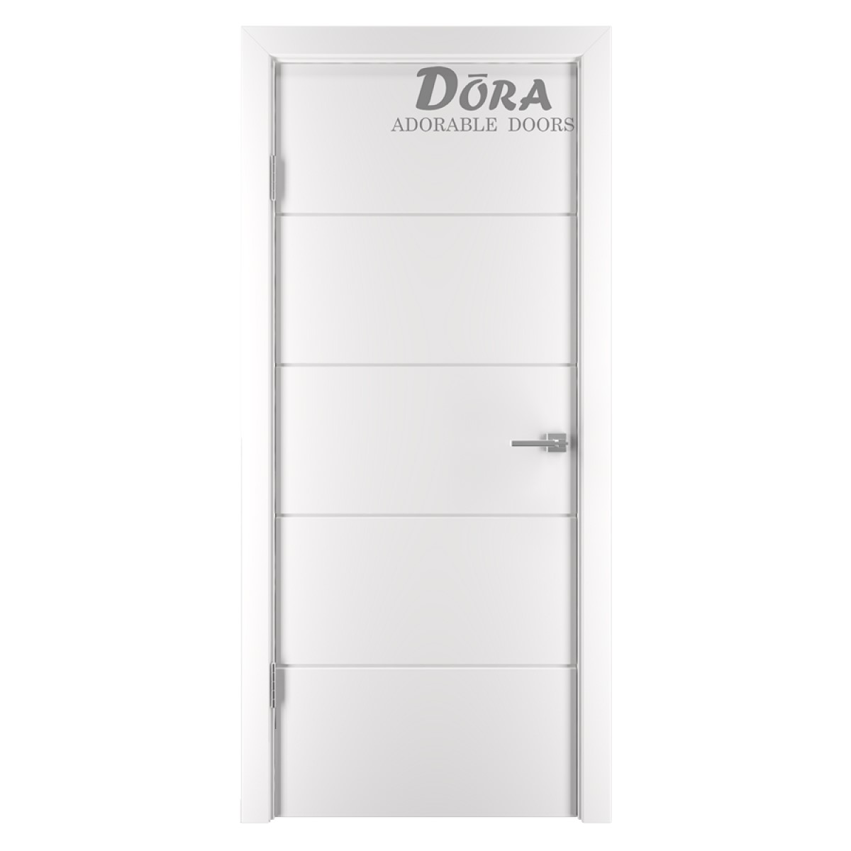 Dora Line X D27, Balta emalija, krāsotu durvju komplekts - Vērtne, Kārba, 2 Eņģes