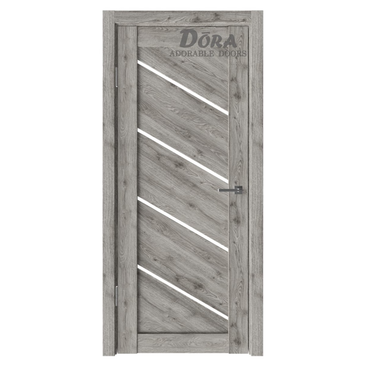 Dora Diagonal-1, PVC Pārklājuma, Durvju Komplekts - Vērtne, Kārba, 2 Eņģes, Ar Polipropilēna Pārklājumu