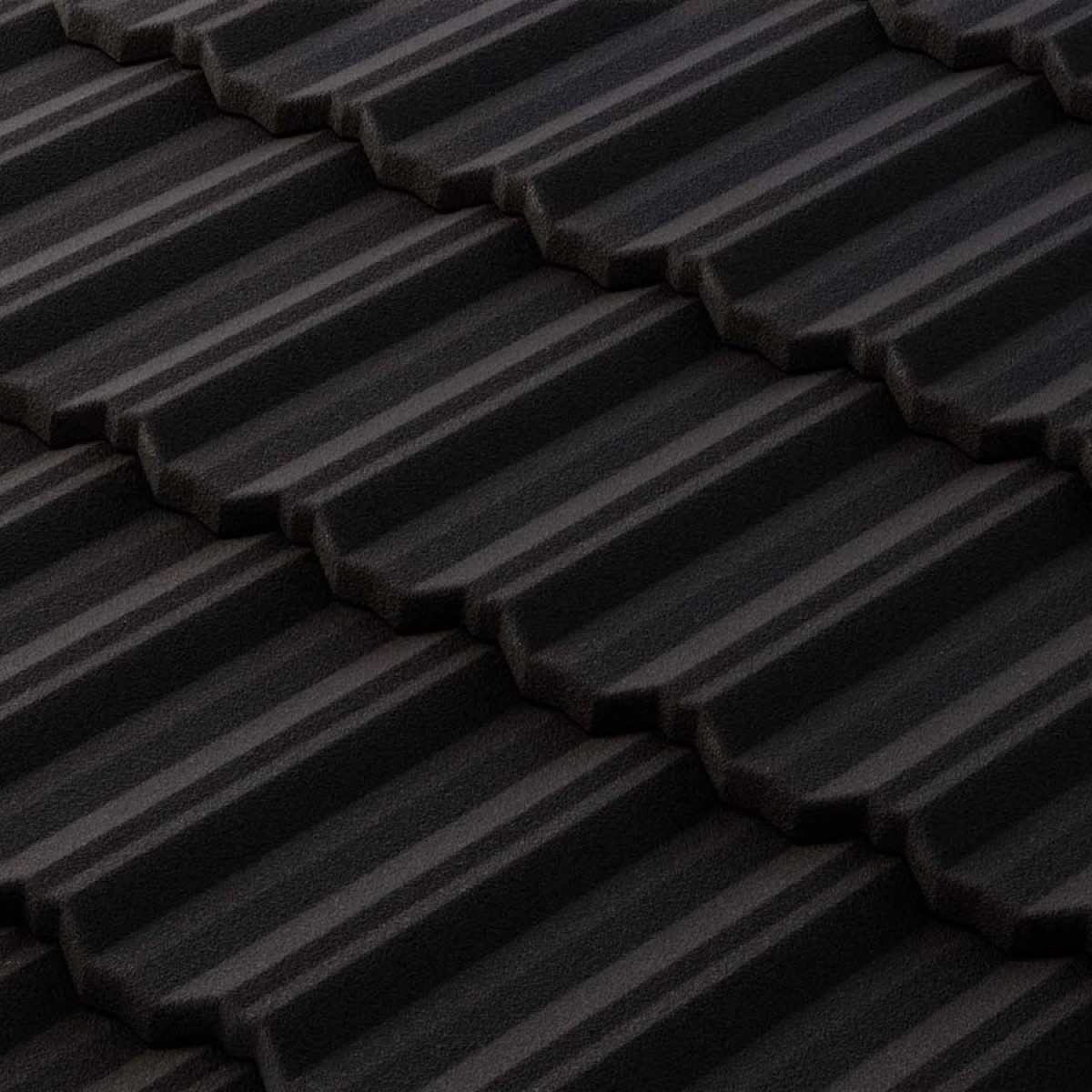 Metrotile Classic Metāla dakstiņi ar akmens smalci, 1330x415mm, coal black