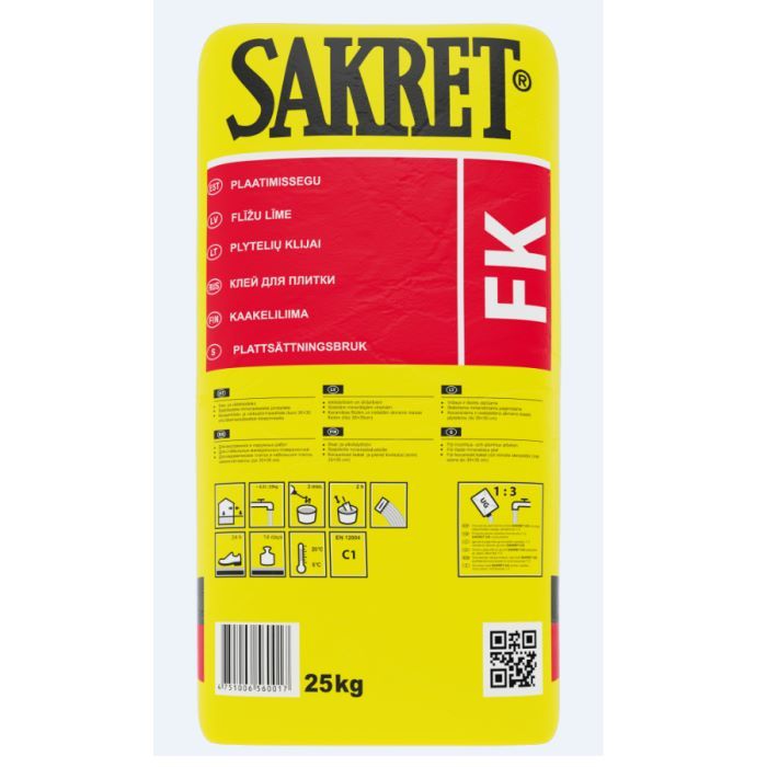FK Sakret - Плиточный клей, kласс С1, 25 кг