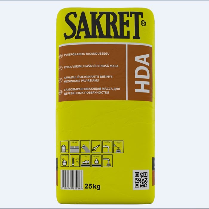 HDA Sakret - Самовыравнивающаяся, быстро высыхающая масса для деревянных полов (3-20мм), 25кг