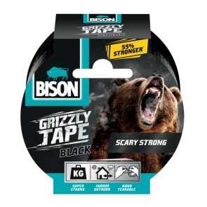 Bison Grizzly Tape Līmlente, melna, 10m