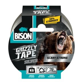 Bison Grizzly Tape Līmlente, pelēka, 10m