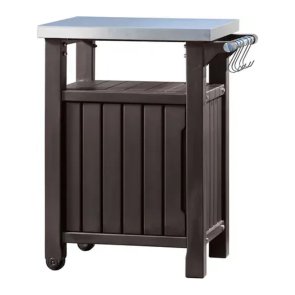 Keter Unity Daudzfunkcionāla mantu glabātuve ar grila galda virsmu, 105L, 82x52x90cm, brūna