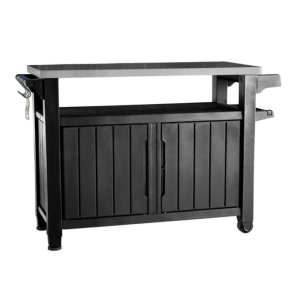 Keter Unity XL Daudzfunkcionāla mantu glabātuve ar galda virsmu, 207L, 134x52x90cm, antracīt