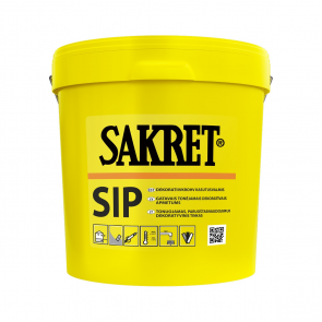 Sakret SIP Gatavais dekoratīvais silikona apmetums, tonējams (biezpiens) 1.5mm, 25kg