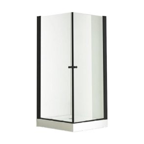 Vento Napoli Kvadrāta dušas kabīne bez paliktņa, melns profils, caurspīdīgi Easy clean stikli, 80x80x195cm