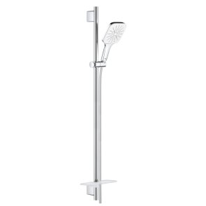 Grohe Rainshower SmartActive 130 Cube Dušas komplekts, 900mm stanga, balts/hroms