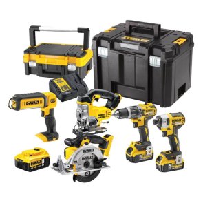 DeWalt 5 Instrumentu komplekts 18V XR (+3x5.0Ah, lādētājs, koferi) DCK551P3T-QW