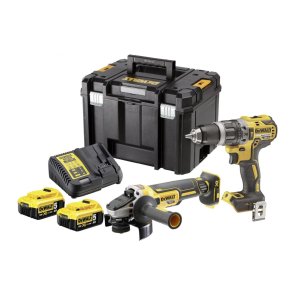 DeWalt Divu Instrumentu komplekts 18V XR, DCD791+ DCG405 (+ 2x5.0Ah, lādētājs, koferis) DCK2020P2T-QW
