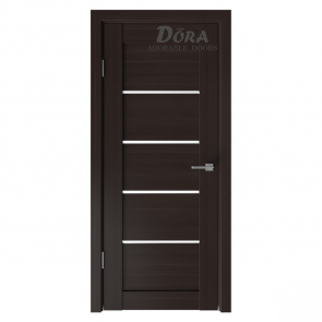 Dora Tokio-5 D3, Venge, Finierētu Durvju Komplekts - Vērtne, Kārba, 2 Eņģes, Stiklotas, 60x200cm