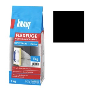 Knauf Flexfuge Universal Затирка для швов на цементной основе , samta melns, 1kg