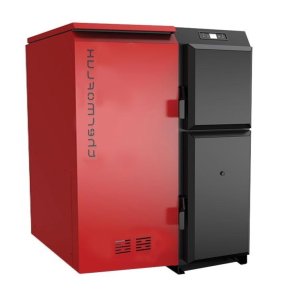 Thermoflux Pelling 35 Maxi Granulu apkures katls, ar 151kg granulu tvertni, kreisajā pusē, 35kW