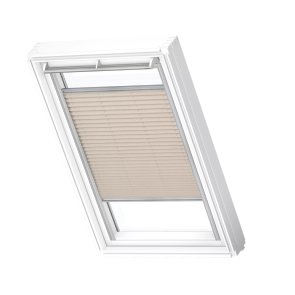 Velux FHL Plisētas jumta logu žalūzijas ar rokas vadību, ar alumīnija sliedēm, MK04, 78x98cm, bēšas