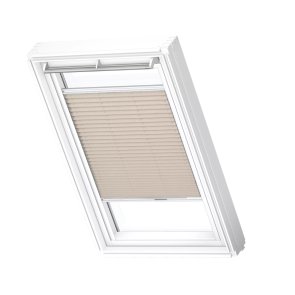 Velux FHL Plisētas jumta logu žalūzijas ar rokas vadību, ar baltām sliedēm, MK04, 78x98cm, bēšas