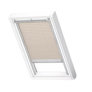 Velux FML Plisētas jumta logu žalūzijas ar elektrisko vadību, ar alumīnija sliedēm, MK04, 78x98cm, bēšas