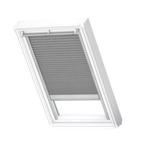 Velux FML Plisētas jumta logu žalūzijas ar elektrisko vadību, ar alumīnija sliedēm, MK04, 78x98cm, pelēkas