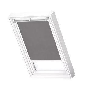 Velux RFL Jumta logu ruļļveida žalūzijas, ar baltām sliedēm, MK04, 78x98cm, pelēkas