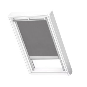 Velux RML Jumta logu ruļļveida žalūzijas ar elektrisko vadību, ar alumīnija sliedēm, FK06, 66x118cm, pelēkas