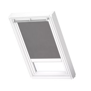 Velux RML Jumta logu ruļļveida žalūzijas ar elektrisko vadību, ar baltām sliedēm, FK06, 66x118cm, pelēkas