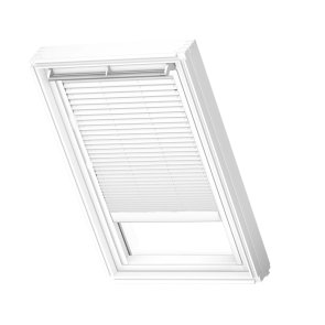 Velux FML Plisētas jumta logu žalūzijas ar elektrisko vadību, ar baltām sliedēm, MK04, 78x98cm, baltas