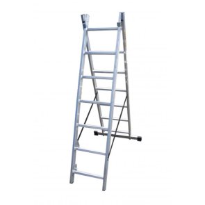 Besk Kombinētās kāpnes, divdaļīgas, alumīnija 2x7 pakāpieni, 4.54m