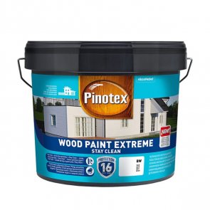 Pinotex Wood Paint Extreme Pašattīroša krāsa koka fasādēm, pusmatēta BW 10L