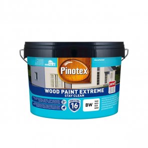 Pinotex Wood Paint Extreme Pašattīroša krāsa koka fasādēm, pusmatēta BW 2.5L