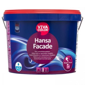 Vivacolor Hansa Facade Krāsa mūra un apmestām fasādēm, pilnīgi matēta, bāze LA, 9L