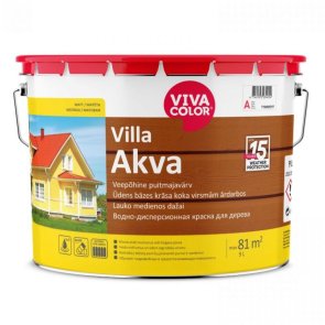 Vivacolor Villa Akva Ūdens bāzes krāsa koka virsmām ārdarbos, matēta, bāze A, 9L