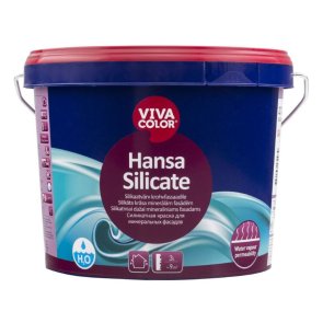 Vivacolor Hansa Silicate Silikāta krāsa minerālām fasādēm, pilnīgi matēta, bāze SA, 2,7L