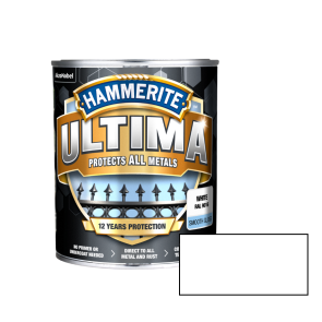 Hammerite Ultima Matt Matēta ūdens bāzes krāsa metāla virsmām, balta 0.7L