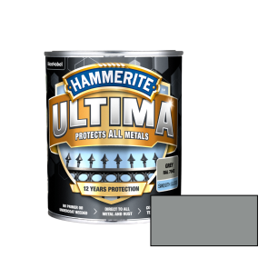Hammerite Ultima Matt Matēta ūdens bāzes krāsa metāla virsmām, pelēka 0.7L