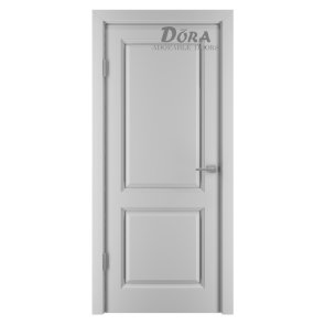 Dora Kvadro, Krāsotu durvju komplekts - Vērtne, Kārba, 2 Eņģes, Gaiši pelēka emalija, 60x200cm