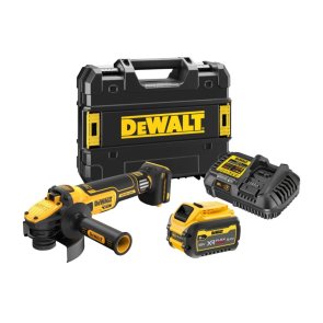 DeWalt Akumulatora Leņķa slīpmašīna XR 18V, FV ADV, regulējams ātrums, 125mm, (+1x6.0Ah, lādētājs, koferis) DCG409VST1-QW