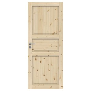 Swedoor Tradition 51 Neapstrādātas priedes masīvkoka durvis, komplekts - Vērtne, Kārba, Slēdzene, 2 Eņģes, 62.5x204cm