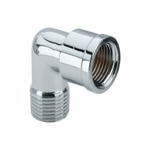 Viega Leņķis 90°, iekšējā/ārējā vītne, 3/8 collas, hromēts misiņš