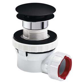 Wirquin Quick Clac Izlietnes sifons ar izplūdi, 1.1/4 collas x 32mm, matēts melns