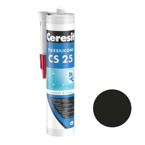 Ceresit CS 25 Sanitārais silikona hermētiķis, 280ml, ogļu melns (18)